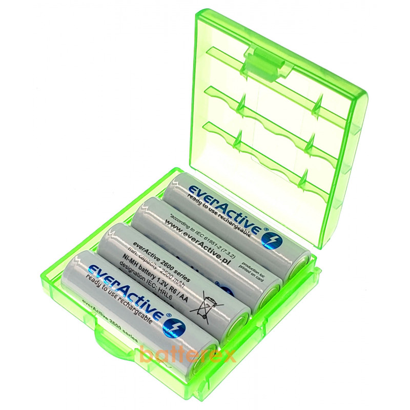 Пальчиковые АА аккумуляторы EverActive 2600 mah - 4 шт. в пластиковом боксе