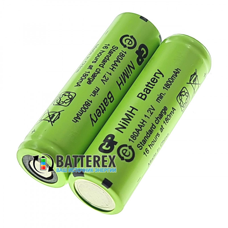 Аккумулятор промышленный AA GP NiMH 1800mah Flat Top с плоским контактом Плюс Аккумулятор промышленный AA GP NiMH 1800mah Flat Top с плоским контактом Плюс
