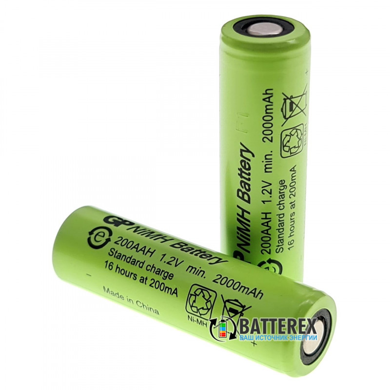 Аккумулятор промышленный AA GP 200AAH NiMH 2000mah Flat Top с плоским контактом Плюс Аккумулятор промышленный AA GP 200AAH NiMH 2000mah Flat Top с плоским контактом Плюс