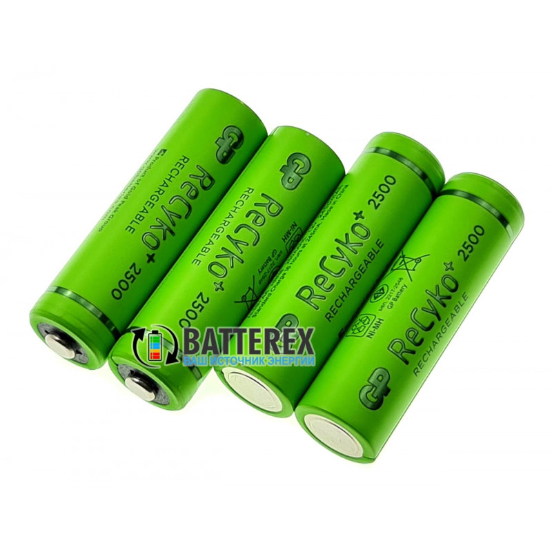 Пальчиковые АА аккумуляторы GP Recyko 2500mah - поштучно от 1 шт - цена за 1 аккумулятор