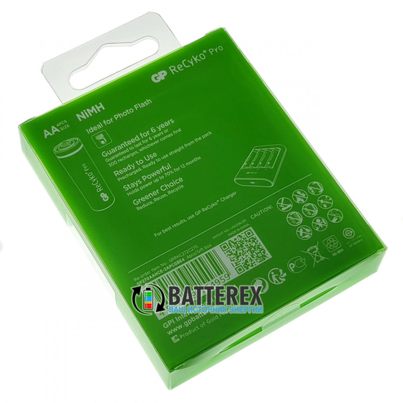 Пальчиковые АА аккумуляторы GP Recyko Pro 2600mah Photo Flash - 4 шт. в блистере Пальчиковые АА аккумуляторы GP Recyko Pro 2600mah Photo Flash - 4 шт. в блистере