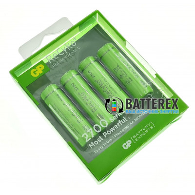 AA GP Recyko 2700mah с низким саморазрядом - упаковка 4 шт. в блистере