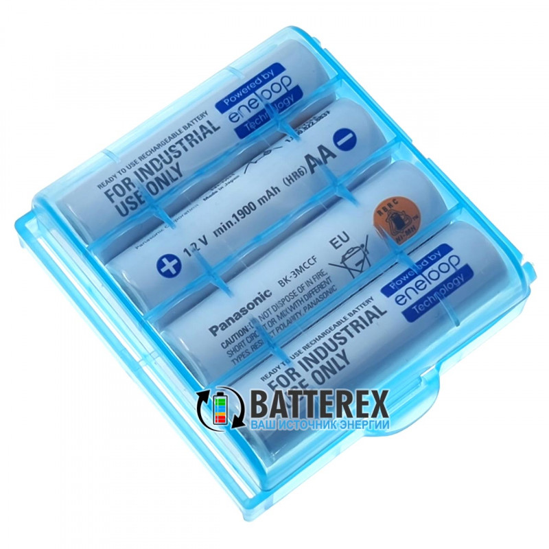 AA аккумуляторы Panasonic Eneloop Industrial min.1900mah BK-3MCCF - 4 шт в пластиковом боксе AA аккумуляторы Panasonic Eneloop Industrial min.1900mah BK-3MCCF - 4 шт в пластиковом боксе