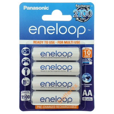 AA Panasonic Eneloop 2000mah (1900mah) BK-3MCCE/4BE - 4 шт. в картонном блистере - 2021 год