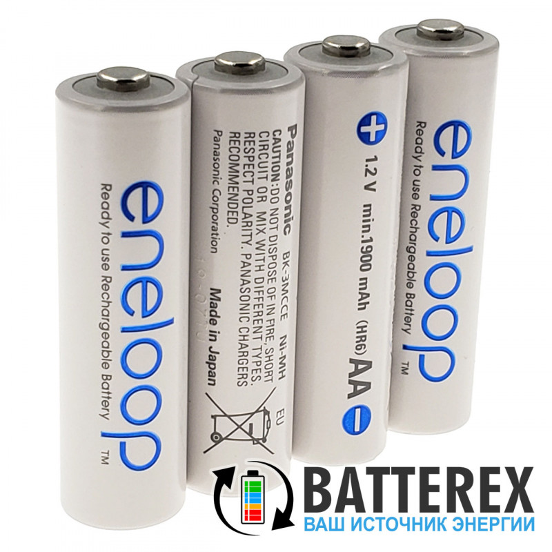 AA аккумуляторы Panasonic Eneloop 2000 mah (min. 1900mah) BK-3MCCE поштучно от 1 шт.