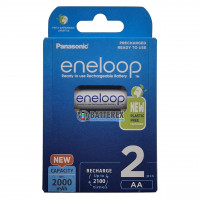 AA Panasonic Eneloop 2000 mah BK-3MCDE/2BE EcoBox - 2 шт в картонной эко-упаковке