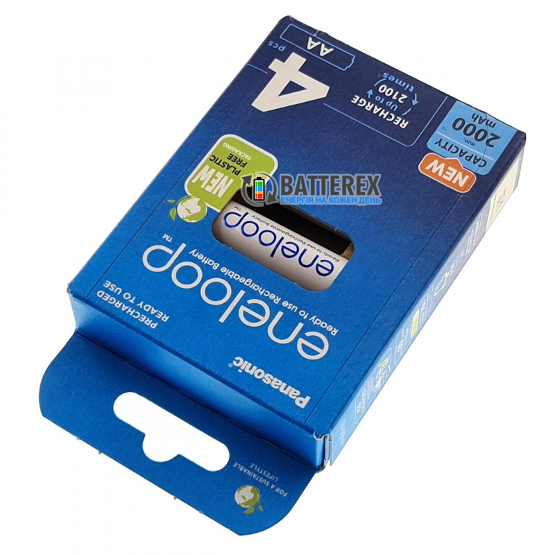 4 аккумулятора AA Panasonic Eneloop 2000 mah BK-3MCDE/4BE в картонной эко-упаковке EcoBox 4 аккумулятора AA Panasonic Eneloop 2000 mah BK-3MCDE/4BE в картонной эко-упаковке EcoBox