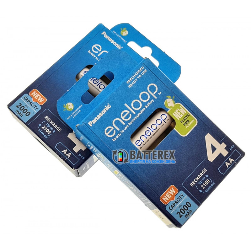 4 аккумулятора AA Panasonic Eneloop 2000 mah BK-3MCDE/4BE в картонной эко-упаковке EcoBox 4 аккумулятора AA Panasonic Eneloop 2000 mah BK-3MCDE/4BE в картонной эко-упаковке EcoBox