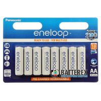 AA Panasonic Eneloop 2000mah (1900mah) BK-3MCCE/8BE - 8 шт. в картонном блистере - 2021 год