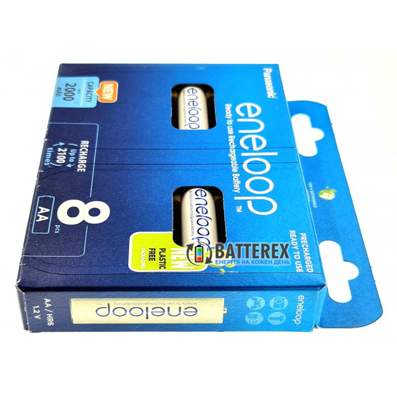 8 аккумуляторов AA Panasonic Eneloop 2000 mah BK-3MCDE/8BE в картонной эко-упаковке EcoBox 8 аккумуляторов AA Panasonic Eneloop 2000 mah BK-3MCDE/8BE в картонной эко-упаковке EcoBox