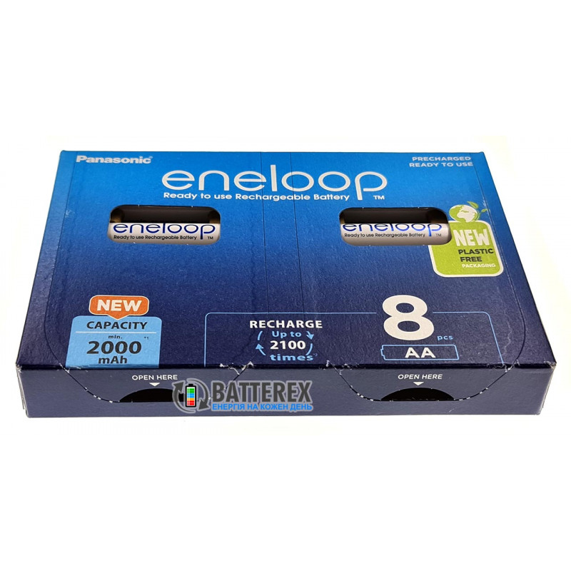 8 аккумуляторов AA Panasonic Eneloop 2000 mah BK-3MCDE/8BE в картонной эко-упаковке EcoBox 8 аккумуляторов AA Panasonic Eneloop 2000 mah BK-3MCDE/8BE в картонной эко-упаковке EcoBox