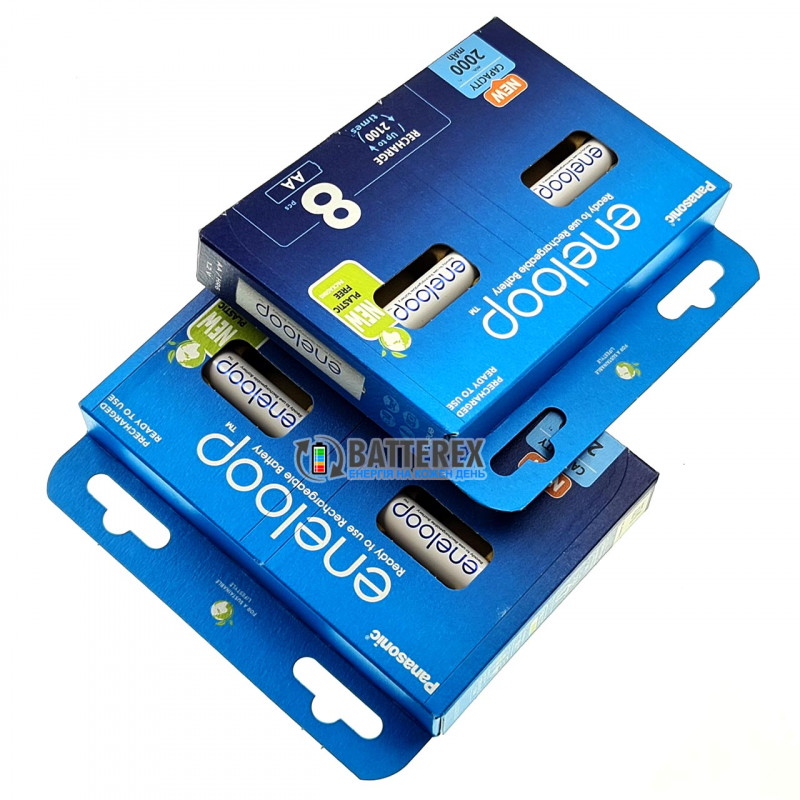 8 аккумуляторов AA Panasonic Eneloop 2000 mah BK-3MCDE/8BE в картонной эко-упаковке EcoBox 8 аккумуляторов AA Panasonic Eneloop 2000 mah BK-3MCDE/8BE в картонной эко-упаковке EcoBox