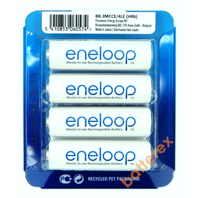 AA Panasonic Eneloop 2000mah BK-3MCCE/4LE Sliding Pack - 4 шт. в слайд-блистере - 2021 год