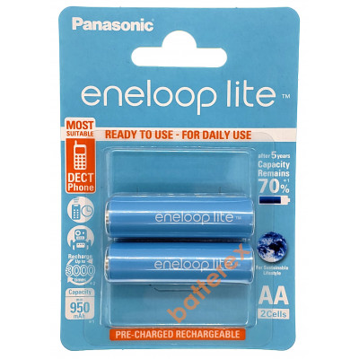 AA Panasonic Eneloop Lite 1000mah BK-3LCCE/2BE в блистере (цена за упаковку 2 шт.)