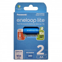AA Panasonic Eneloop Lite 1000mah BK-3LCCE/2BE EcoBox - 2 шт в картонной эко-упаковке 
