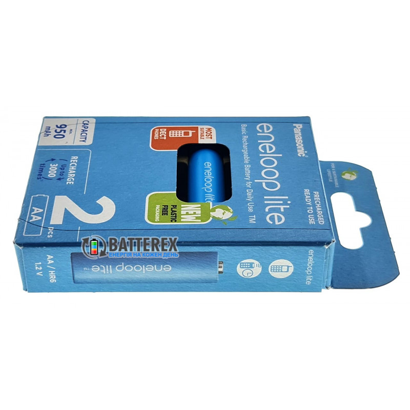 Аккумуляторы AA Panasonic Eneloop Lite 1000mah BK-3LCCE/2BE - 2 шт. в картонной экологичной упаковке EcoBox Аккумуляторы AA Panasonic Eneloop Lite 1000mah BK-3LCCE/2BE - 2 шт. в картонной экологичной упаковке EcoBox