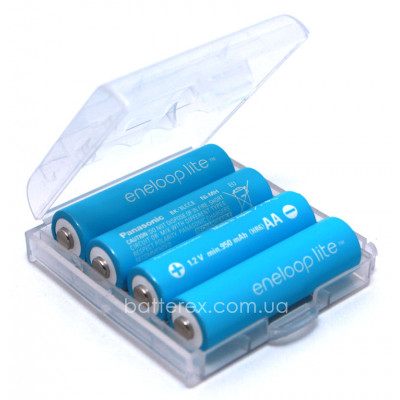 AA Panasonic Eneloop Lite 1000 mah BK-3LCCE - 4 шт. в пластиковом боксе