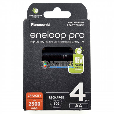 AA Panasonic Eneloop Pro 2600 mah BK-3HCDE/4BE EcoBox - 4 шт в картонной эко-упаковке - 2024 год AA Panasonic Eneloop Pro 2600 mah BK-3HCDE/4BE EcoBox - 4 шт в картонной эко-упаковке - 2024 год