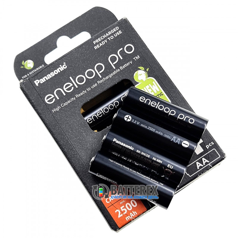 Аккумуляторы AA Panasonic Eneloop Pro 2600 mah BK-3HCDE/4BE EcoBox - 4 шт. в картонной экологичной упаковке - Оригинал-Япония Аккумуляторы AA Panasonic Eneloop Pro 2600 mah BK-3HCDE/4BE EcoBox - 4 шт. в картонной экологичной упаковке - Оригинал-Япония