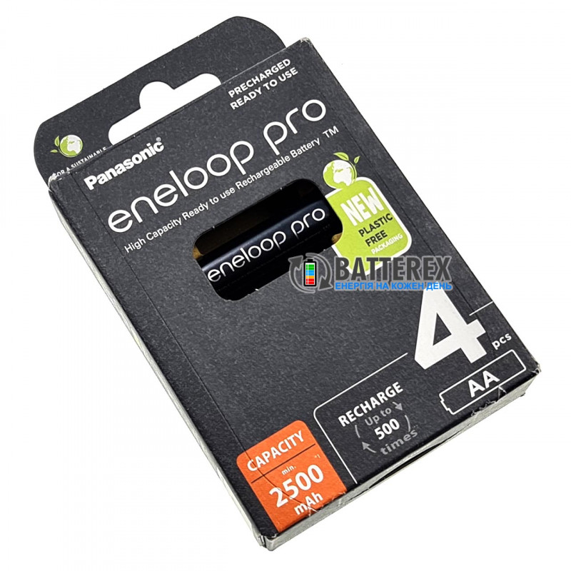 Аккумуляторы AA Panasonic Eneloop Pro 2600 mah BK-3HCDE/4BE EcoBox - 4 шт. в картонной экологичной упаковке - Оригинал-Япония Аккумуляторы AA Panasonic Eneloop Pro 2600 mah BK-3HCDE/4BE EcoBox - 4 шт. в картонной экологичной упаковке - Оригинал-Япония