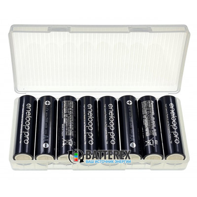 AA Panasonic Eneloop Pro 2600mah BK-3HCDE - 8 шт. в пластиковом боксе AA Panasonic Eneloop Pro 2600mah BK-3HCDE - 8 шт. в пластиковом боксе