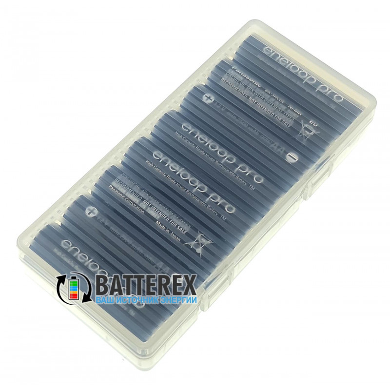 Аккумуляторы AA Panasonic Eneloop Pro 2600 mah BK-3HCDE (min. 2500mah) - 8 шт в пластиковом боксе