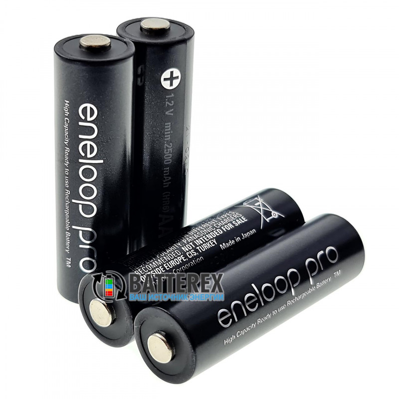 Пальчиковые AA аккумуляторы Panasonic Eneloop Pro 2600 mah BK-3HCDE (min. 2500mah) поштучно Пальчиковые AA аккумуляторы Panasonic Eneloop Pro 2600 mah BK-3HCDE (min. 2500mah) поштучно
