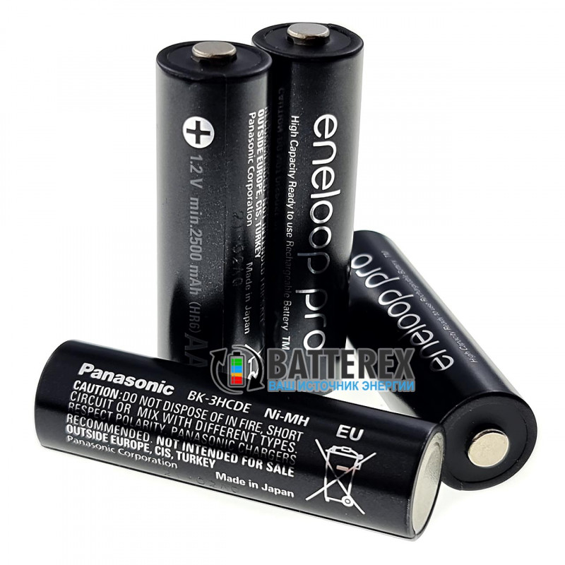Пальчиковые AA аккумуляторы Panasonic Eneloop Pro 2600 mah BK-3HCDE (min. 2500mah) поштучно
