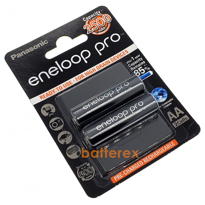 Аккумуляторы АА Panasonic Eneloop Pro 2600 mah - упаковка в блистере 2 шт - цена за упаковку Аккумуляторы АА Panasonic Eneloop Pro 2600 mah - упаковка в блистере 2 шт - цена за упаковку