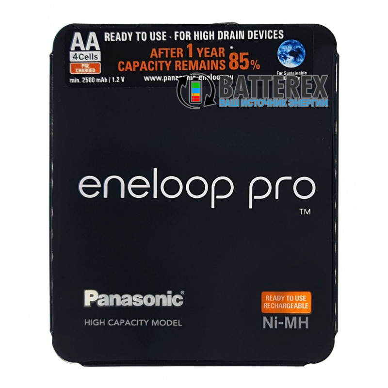 Слайд-блистер аккумуляторов AA Panasonic Eneloop Pro 2600 mah BK-3HCDE/4LE Sliding Pack - 4 аккумулятора в упаковке - Оригинал-Япония Слайд-блистер аккумуляторов AA Panasonic Eneloop Pro 2600 mah BK-3HCDE/4LE Sliding Pack - 4 аккумулятора в упаковке - Оригинал-Япония