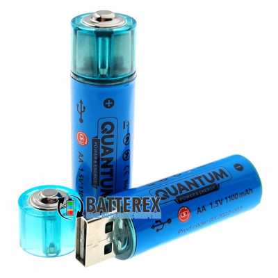 AA Li-ion Quantum 1100mah 1.5V USB - AA Li-ion аккумулятор с зарядкой от USB AA Li-ion Quantum 1100mah 1.5V USB - AA Li-ion аккумулятор с зарядкой от USB