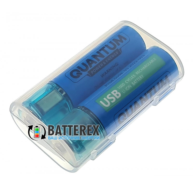 Литий-ионные USB аккумуляторы AA Li-ion Quantum 1100mah 1.5V USB - комплект 2 шт. Литий-ионные USB аккумуляторы AA Li-ion Quantum 1100mah 1.5V USB - комплект 2 шт.