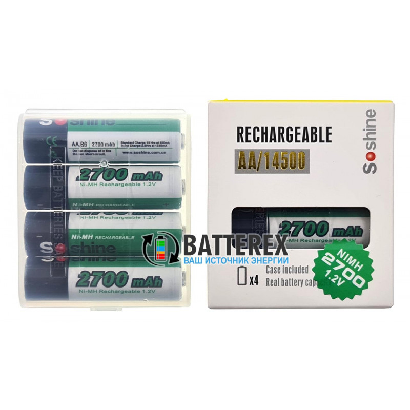 Пальчиковые AA аккумуляторы Soshine 2700 mah поштучно - реальная высокая ёмкость