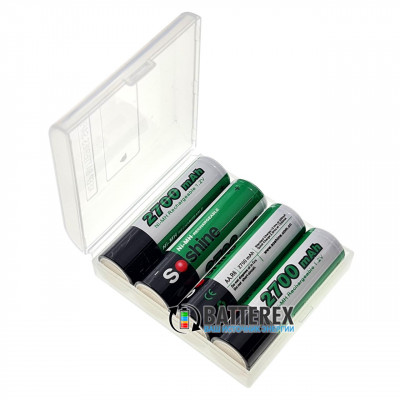 AA Soshine 2700 mah - комплект 4 аккумулятора в оригинальной упаковке с пластиковым боксом AA Soshine 2700 mah - комплект 4 аккумулятора в оригинальной упаковке с пластиковым боксом
