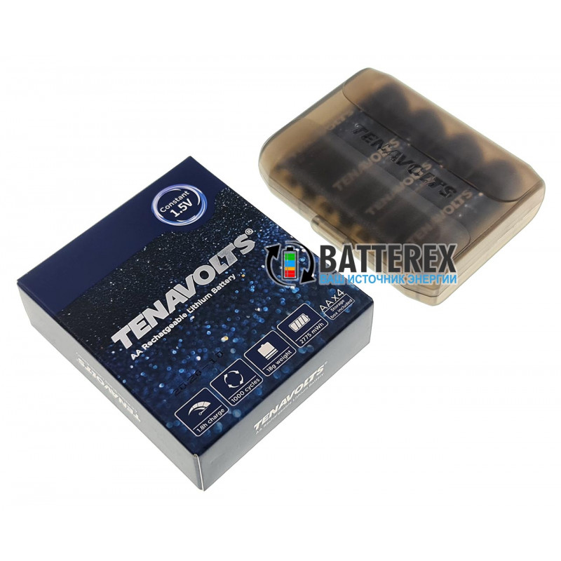 Аккумулятор АА литий-ионный 1,5V Tenavolts 2775mWh - 4 шт. в оригинальном боксе Аккумулятор АА литий-ионный 1,5V Tenavolts 2775mWh - 4 шт. в оригинальном боксе