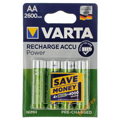 AA Varta R2U 2600 mah Pre-Charged - 4 аккумулятора в блистере. Оригинал, Германия. AA Varta R2U 2600 mah Pre-Charged - 4 аккумулятора в блистере. Оригинал, Германия.