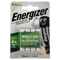 AAA Energizer Power Plus 700 mah Pre-Charged - 4 аккумулятора в блистере. Оригинал, Япония.