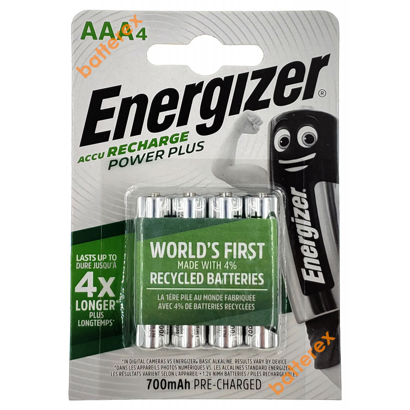 Аккумуляторы AAA Energizer Power Plus 700 mah (4 шт. в блистере)