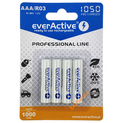 AAA EverActive 1050 mah - 4 аккумулятора в блистере