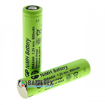 AAA GP 80AAAH NiMH 800mah Flat Top технический аккумулятор