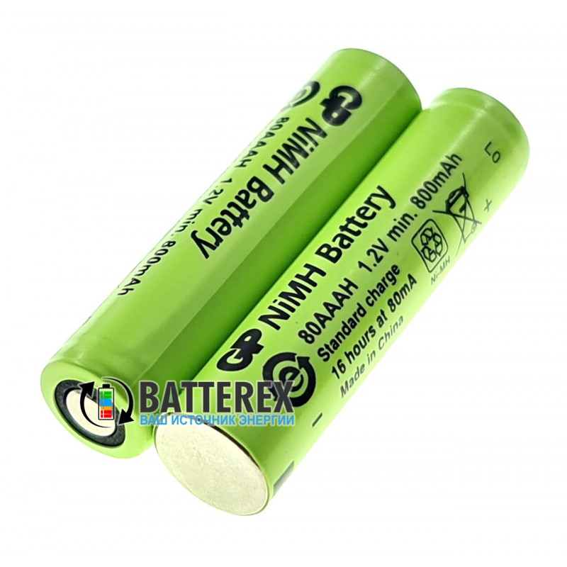 Аккумулятор промышленный AAA GP 80AAAH NiMH 800mah Flat Top с плоским контактом Плюс Аккумулятор промышленный AAA GP 80AAAH NiMH 800mah Flat Top с плоским контактом Плюс