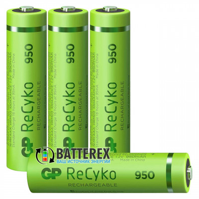 AAA GP Recyko 950mah Pre-charged 1000 Series с низким саморазрядом - поштучно от 1 шт