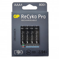 AAA GP Recyko Pro 800mah (1500 циклов, низкий саморазряд) - упаковка на 4 аккумулятора AAA GP Recyko Pro 800mah (1500 циклов, низкий саморазряд) - упаковка на 4 аккумулятора