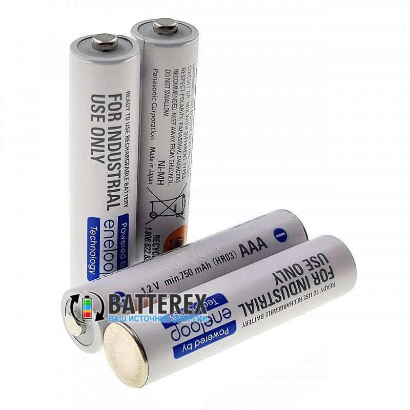 ААА аккумуляторы Panasonic Eneloop Industrial min.750mah BK-4MCCF поштучно от 1 шт.