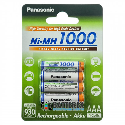 AAA Panasonic 1000 mah BK-4HGAE/4BE - 4 шт. в картонном блистере - 2020 год