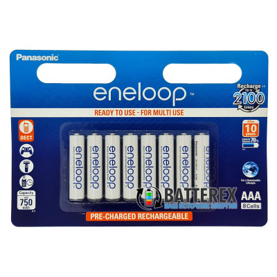 AAA Panasonic Eneloop 800 mah BK-4MCCE/8BE - 8 шт. в картонном блистере