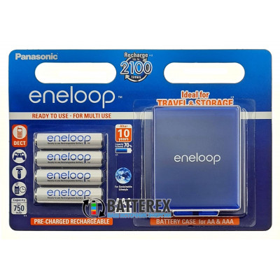 AAA Panasonic Eneloop 800 mah BK-4MCCE/C4BE - упаковка в блистере 4 аккумулятора + фирменный бокс Eneloop