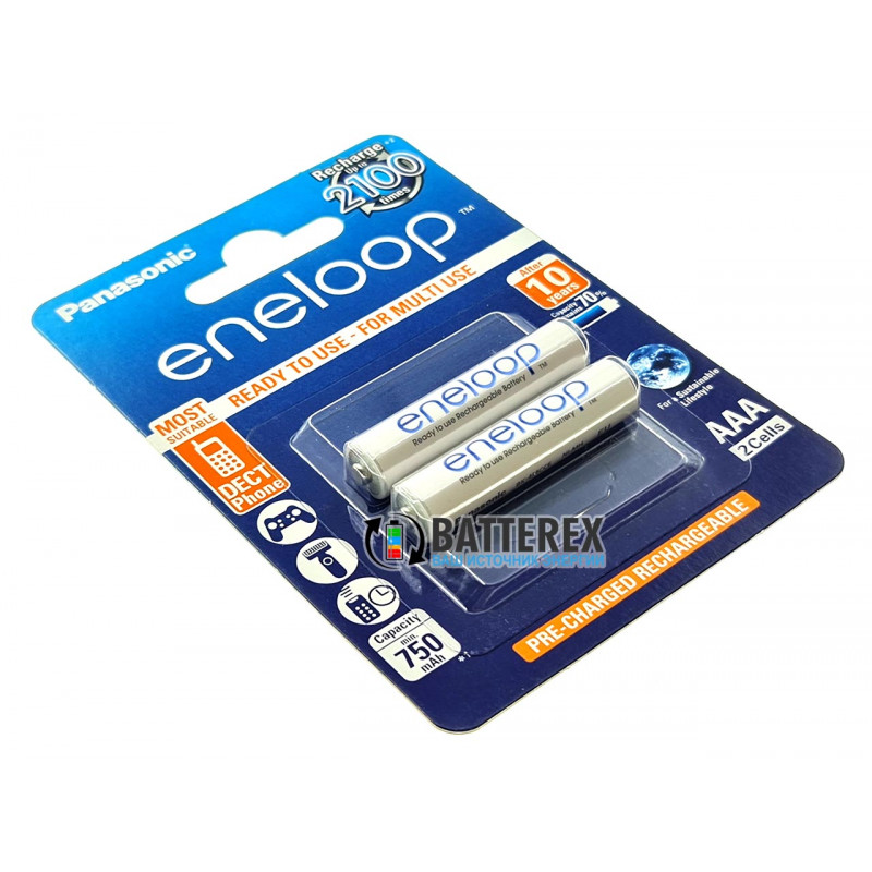 Panasonic Eneloop 800 mah BK-4MCCE/2BE - 2 аккумулятора в блистере