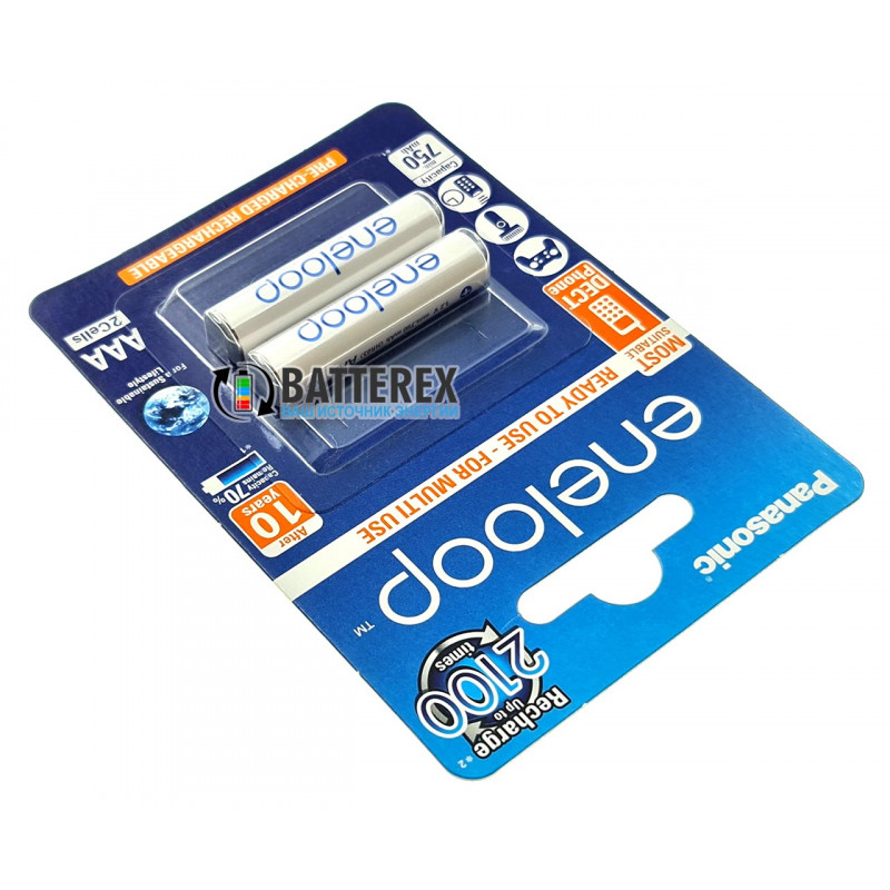 Panasonic Eneloop 800 mah BK-4MCCE/2BE - 2 аккумулятора в блистере
