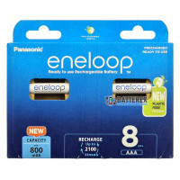 AAA Panasonic Eneloop 800 mah BK-4MCDE/8BE EcoBox - 8 шт в картонной эко-упаковке